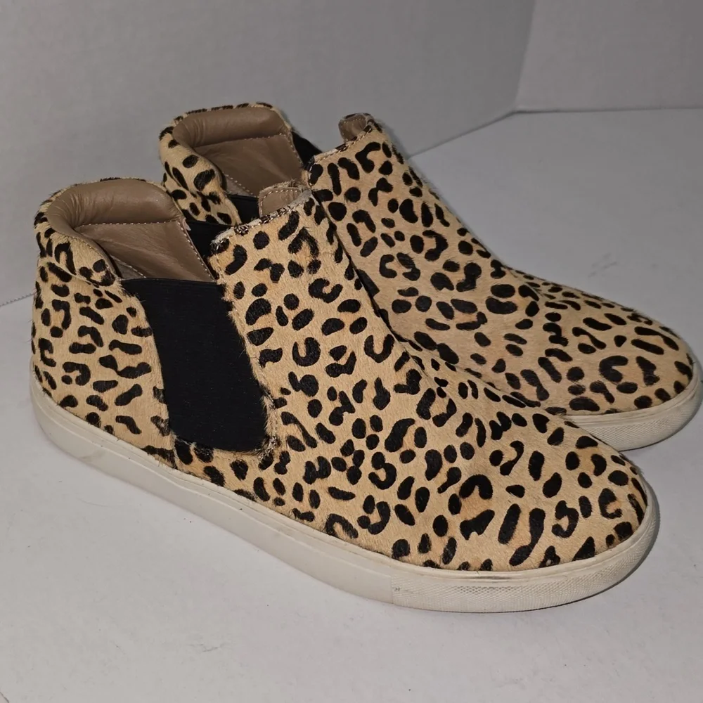 Coconuts by Matisse Harlan Slip On Leather Sneaker Leopard Print Womens Size 9 - Picture 2 of 14